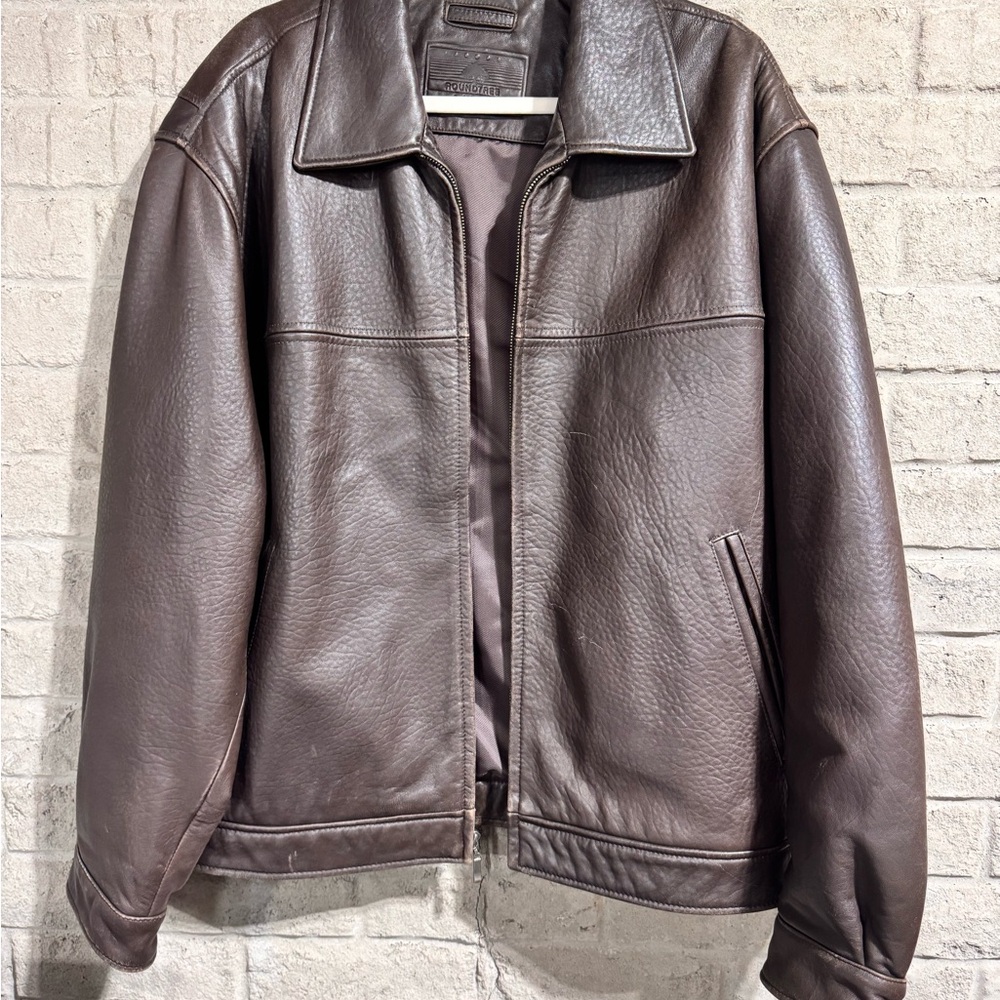 Roundtree & Yorke Dark Brown Leather Jacket